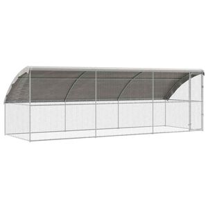 vidaXL Cage &agrave; poules 3 pcs Argent&eacute; 600 x 200 x 198,5 cm