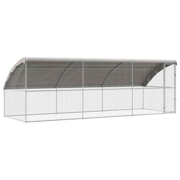 vidaXL Cage &agrave; poules 3 pcs Argent&eacute; 600 x 200 x 198,5 cm