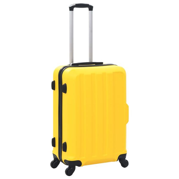 vidaXL Valise rigide 3 pcs Jaune ABS