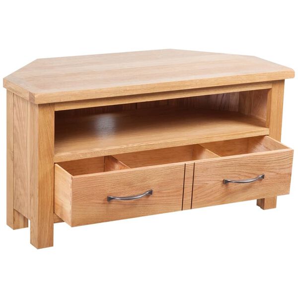 vidaXL Meuble TV avec tiroir 88 x 42 x 46 cm Bois de ch&ecirc;ne solide