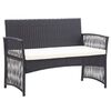 vidaXL Salon de jardin 4 pcs avec coussin R&eacute;sine tress&eacute;e Noir