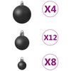 vidaXL Ensemble de boules de No&euml;l 100 pcs Noir