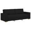 vidaXL Canapé 3 pcs Noir Tissu en lin mélangé