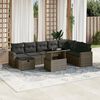 vidaXL Salon de jardin 9 pcs avec coussins gris résine tressée