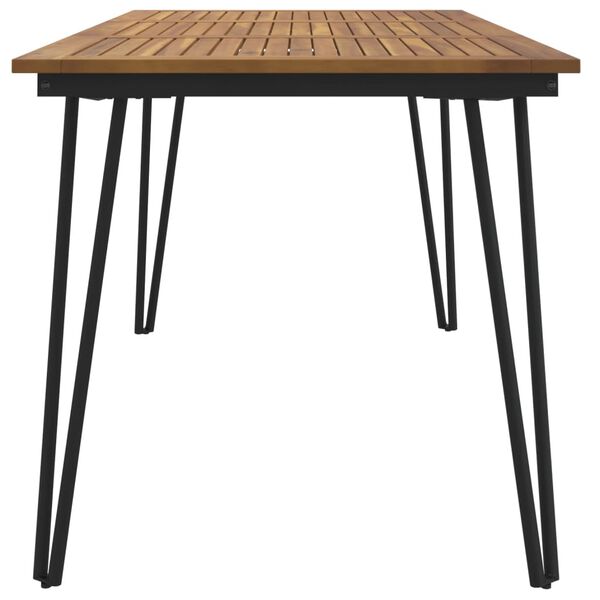vidaXL Table de jardin avec pieds &eacute;pingle &agrave; cheveux 140x80x75cm acacia