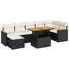vidaXL Salon de jardin avec coussins 8 pcs noir r&eacute;sine tress&eacute;e acacia