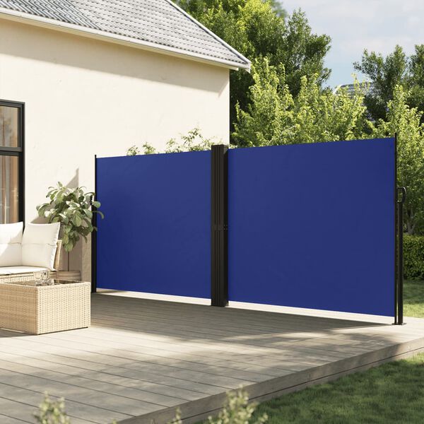 vidaXL Auvent lat&eacute;ral r&eacute;tractable bleu 180x600 cm