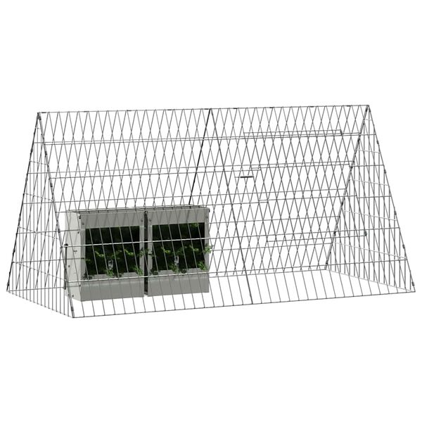 vidaXL Cage pour lapins Argent 650 x 55 x 55 cm Acier galvanis&eacute;