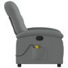 vidaXL Fauteuil inclinable de massage gris fonc&eacute; tissu
