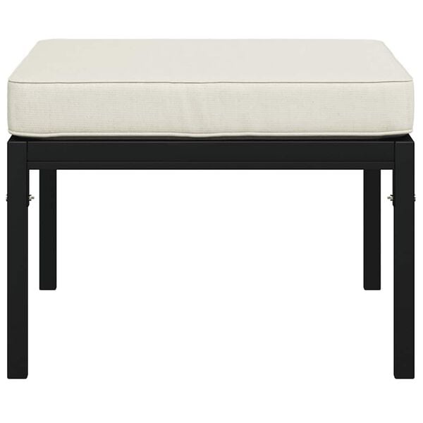 vidaXL Tabourets de jardin et coussins sable lot de 2 60x60x35cm acier