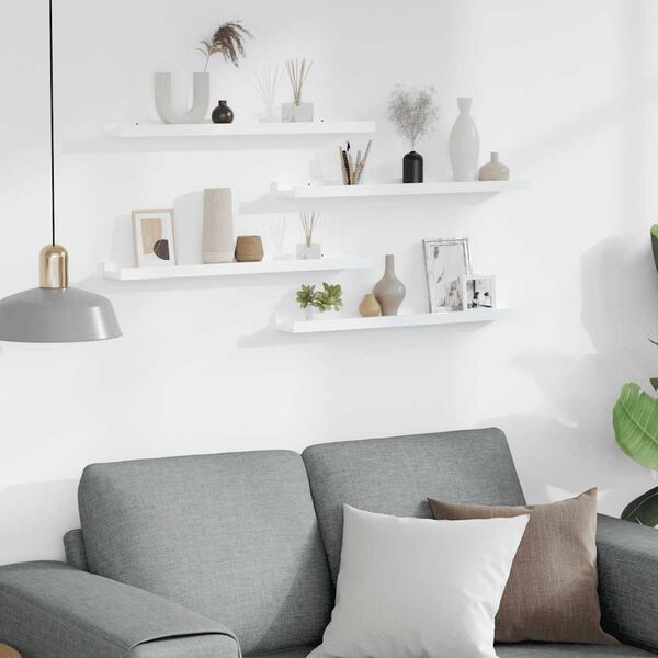 vidaXL &Eacute;tag&egrave;res murales 4 pcs Blanc 60x9x3 cm