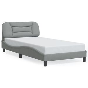 vidaXL Cadre de lit sans matelas Hvar gris clair 100x190 cm tissu
