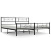 vidaXL Cadre de lit métal sans matelas avec pied de lit noir 183x213cm