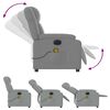 vidaXL Fauteuil inclinable de massage &eacute;lectrique gris clair tissu