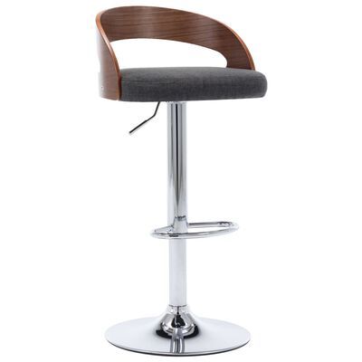 vidaXL Tabourets de bar lot de 2 gris foncé tissu et bois courbé