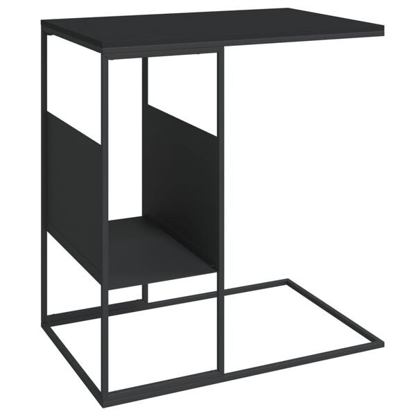 vidaXL Table d'appoint Noir 55x36x59,5 cm Bois d'ing&eacute;nierie