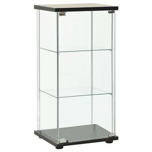 vidaXL Armoire de rangement Verre tremp&eacute; Noir