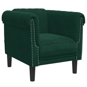 vidaXL Fauteuil vert fonc&eacute; velours