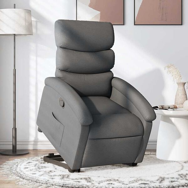 vidaXL Fauteuil inclinable gris fonc&eacute; tissu