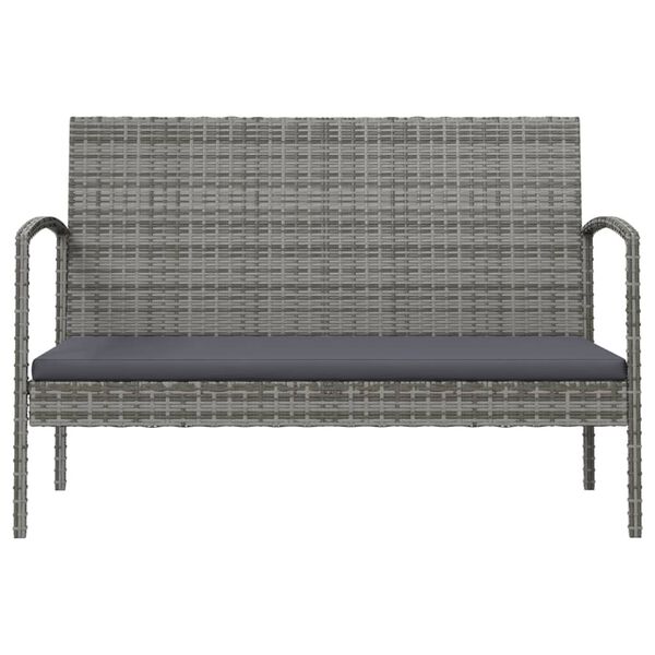 vidaXL Salon de jardin 8 pcs avec coussins r&eacute;sine tress&eacute;e gris