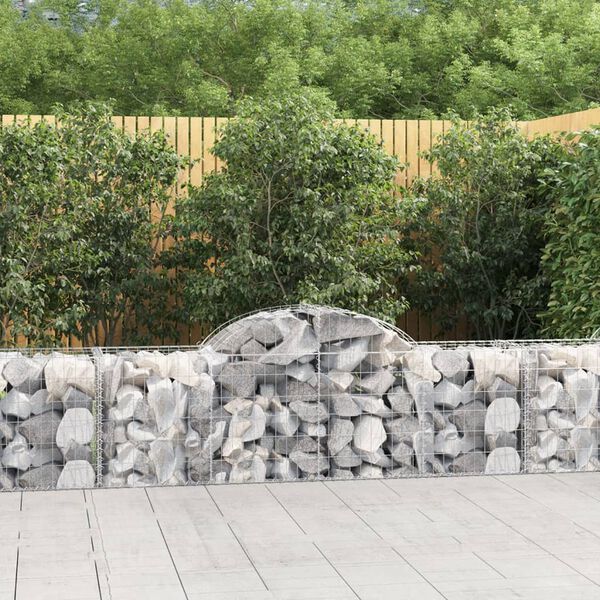 vidaXL Paniers &agrave; gabions arqu&eacute;s 15 pcs 200x50x60/80 cm fer galvanis&eacute;
