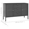 vidaXL Buffet Anthracite 105x35x70 cm Acier et verre tremp&eacute;