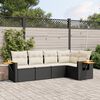 vidaXL Salon de jardin 5 pcs avec coussins noir r&eacute;sine tress&eacute;e