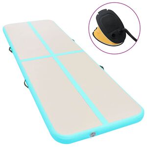 vidaXL Tapis gonflable de gymnastique avec pompe 400x100x10cm PVC Vert