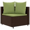 vidaXL Salon de jardin avec coussins 6 pcs marron r&eacute;sine tress&eacute;e