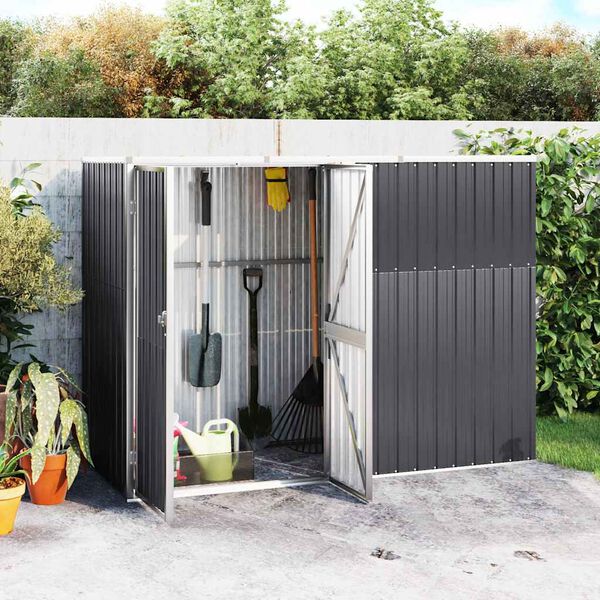 vidaXL Abri &agrave; outils de jardin anthracite 225x89x161cm acier galvanis&eacute;