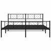 vidaXL Cadre de lit m&eacute;tal sans matelas avec pied de lit noir 183x213cm