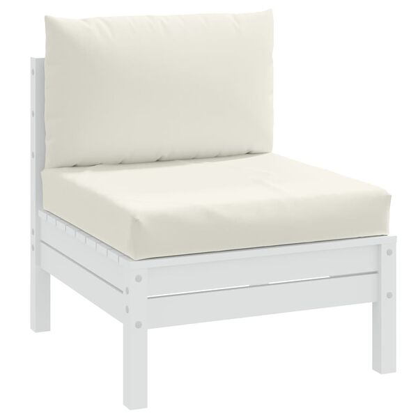 vidaXL Coussins de palette lot de 2 cr&egrave;me m&eacute;lang&eacute; tissu