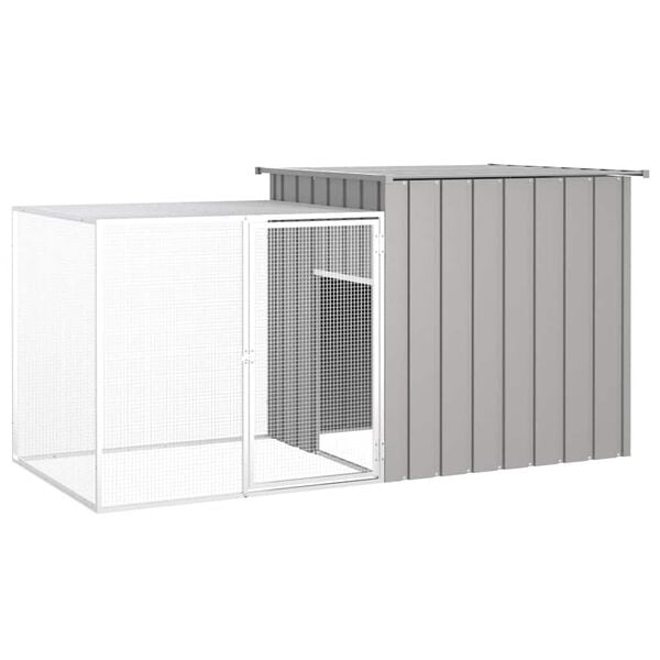 vidaXL Clapier Gris 200x91x100 cm Acier galvanis&eacute;