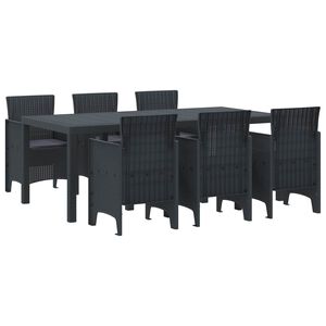 vidaXL Ensemble de salle &agrave; manger pour jardin 7 pcs Anthracite