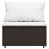 vidaXL Salon de jardin 3 pcs avec coussins marron r&eacute;sine tress&eacute;e
