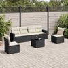 vidaXL Salon de jardin 7 pcs avec coussins noir r&eacute;sine tress&eacute;e