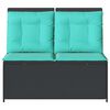 vidaXL Banc de jardin avec coussin Noir Poly rotin