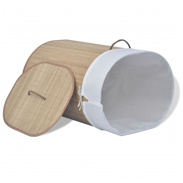 vidaXL Panier à linge ovale Bambou naturel