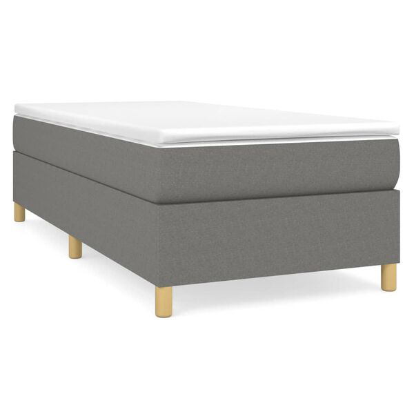 vidaXL Sommier à lattes de lit et matelas gris foncé 100x203 cm tissu
