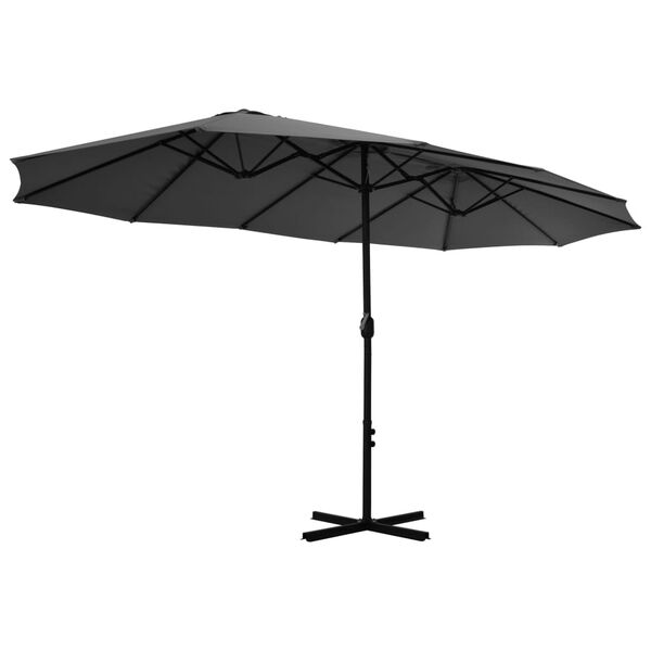 vidaXL Parasol d'ext&eacute;rieur poteau en aluminium 460x270 cm anthracite
