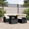 vidaXL Salon de jardin 6 pcs avec coussins noir r&eacute;sine tress&eacute;e