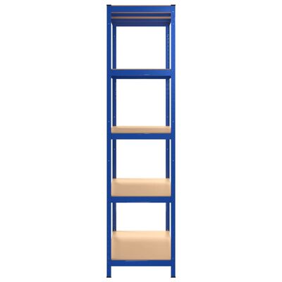 vidaXL Étagère de rangement à 5 niveaux Bleu Acier et bois ingénierie