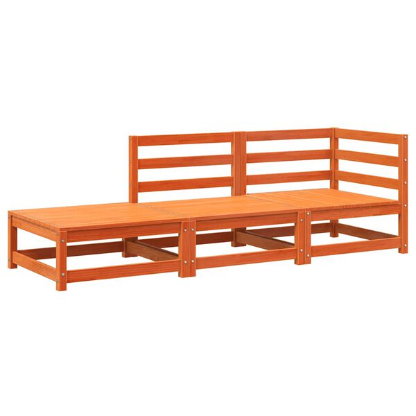 vidaXL Canap&eacute; de jardin repose-pieds 2 places bois massif de pin