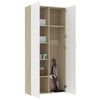 vidaXL Armoire de rangement blanc et ch&ecirc;ne sonoma bois d'ing&eacute;nierie