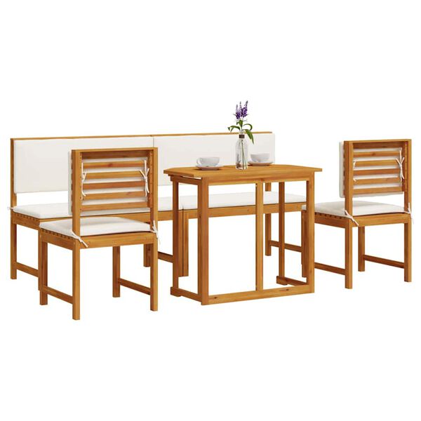 vidaXL Ensemble bistro de jardin 5 pcs Marron Bois d'Acacia Massif