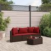 vidaXL Salon de jardin 4 pcs avec coussins marron r&eacute;sine tress&eacute;e