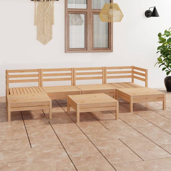 vidaXL Salon de jardin 7 pcs Bois de pin massif