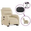 vidaXL Fauteuil inclinable de massage électrique crème tissu