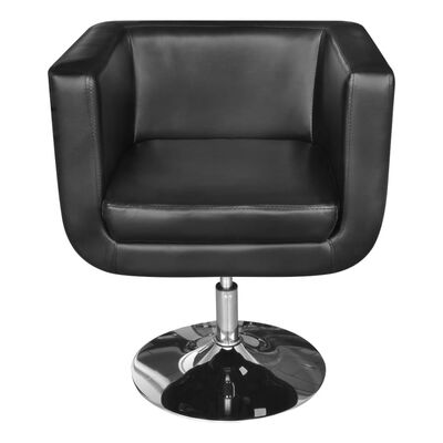 vidaXL Fauteuils avec base chromée lot de 2 noir similicuir