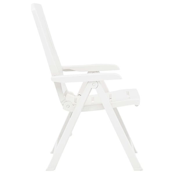 vidaXL Chaises inclinables de jardin lot de 2 Plastique Blanc